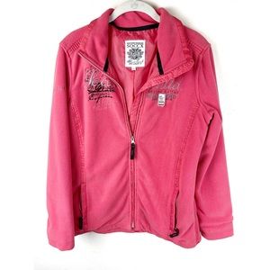 Soccx Coral Colored Sweatshirt Jacket Women So L 2 Side Pocker Full Zip Germany.